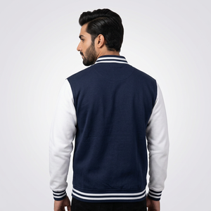 Veste de baseball universitaire vierge pour homme, en laine avec manches en cuir, style décontracté, avec logo personnalisé, vente en gros fabricant - Product Image 1
