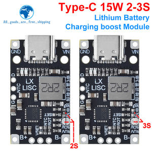 C型USB 2/3S BMS 15W 8.4V 12.6V 1.5A锂电池充电升压模块，带平衡支持带指示器快速充电 - Product Image 3