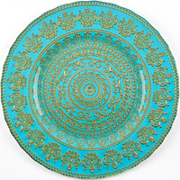 Vaisselle de luxe pour fête de mariage, sous assiettes à chargeur en verre, en or avec couronne de décoration, 24 pièces
