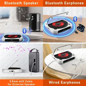 Reproductor de <span class=keywords><strong>CD</strong></span> Portátil, Reproductor de Música, Reproductor de <span class=keywords><strong>CD</strong></span> de Escritorio con LED Antipolvo, 6 Modos, Repetición A-B, Temporizador, Control Remoto - Product Image 2