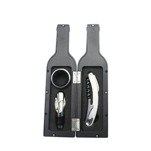 Wine Bottle Opener Kit Stainless Steel Red Case With <b>Pourer</b> And Ring For Wine Serving - Product Image 5