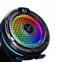 Refroidisseur de téléphone portable AI portable F47 avec contrôle de température, écran numérique et lumière RGB pour dissipation thermique de smartphone, support de bureau