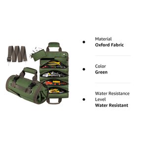 Di động cuộn lên công cụ túi màu xanh lá cây công cụ lưu trữ hộp với 2 có thể tháo rời Pouch cho cha của cha ngày thợ điện cơ khí - Product Image 2