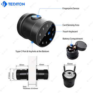 Tediton Smart <strong>Door</strong> <strong>Knob</strong> with App <strong>Door</strong> Lock Brass <strong>Copper</strong> Bedroom Hotel Lock Electronic Hotel <strong>Door</strong> Lock Electronic Best - Product Image 4