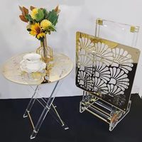 Fabrik-Großhandel Luxuriöses Transparentes Acryl-Klapptablett mit Goldrand für Arabischen Stil Wohndekoration