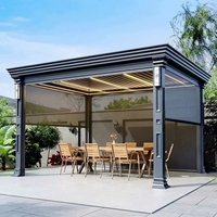 Pergola motorisée à lames orientables LFL Custom Luxury, en aluminium robuste, pour extérieur, avec éclairage LED, imperméable, pour jardin, patio ou pavillon.