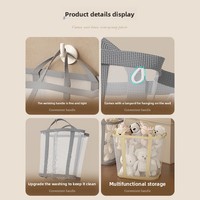 Panier à linge pliable en nylon grande capacité pour usage domestique, à suspendre au mur, pour salle de bain, rangement de vêtements et jouets