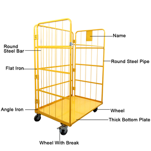 Carrito de jaula de logística de acero inoxidable duradero personalizable, plegable, con recubrimiento en polvo de alta resistencia para un transporte seguro de mercancías - Product Image 4