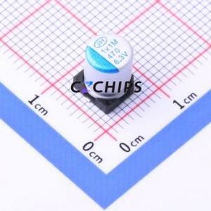 PCV0JVM471MF08FVTSWP ตัวเก็บประจุแบบแข็ง SMD, ขนาด D6.3xL8 มม. ( ความจุ: 470uF )( ความแม่นยำ: 20% แรงดันไฟฟ้าที่กำหนด: 6.3V ) - Product Image 1