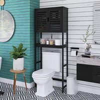Verstellbares Badezimmer regal aus Bambus Holz Mehr schicht iges platzsparendes Toiletten regal Stehende Installation