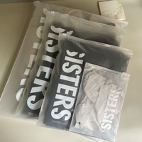Sac à glissière en plastique EVA transparent givré écologique personnalisé, sac à glissière givré pour vêtements, sweat à capuche, emballage pour t-shirt, pochette à glissière