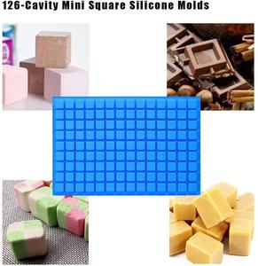 Moules à bonbons en silicone à 468 cavités, plaque de cuisson ronde, moules à chocolat mini carrés à 126 cavités - Friandises pour chien pour l'entraînement des chiots - Product Image 5
