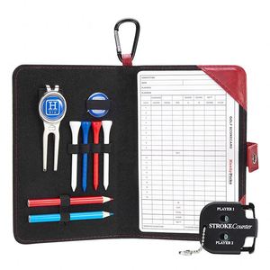 Porta Tarjetas de Puntuación de Golf, Funda de Cuero PU para Libreta de Yardas, Marcador de Pelotas, Porta Lápices para Tees de Golf, Regalo para Golfistas - Product Image 1