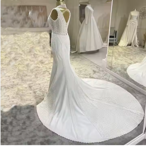 Design speciale per abito da <span class=keywords><strong>damigella</strong></span> d'onore pizzo granatina abito da <span class=keywords><strong>sposa</strong></span> di vendita calda moda donna Sexy <span class=keywords><strong>sposa</strong></span> OEM Anti personalizzato bianco Vintage - Product Image 2