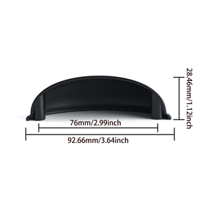 Tirador de cajón negro mate, moderno y minimalista, de media luna, de aleación de zinc, para armario, cocina y baño - Product Image 6