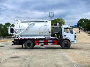 รถดูดสิ่งปฏิกูล Dongfeng 9000L จากโรงงานจีน พร้อมเครื่องยนต์เสริมและปั๊มสุญญากาศสำหรับทำความสะอาดท่อระบายน้ำ มาตรฐานยูโร 3 แบบ 2 เพลา สำหรับฉีดน้ำแรงดันสูงและดูดสิ่งปฏิกูล - Product Image 3