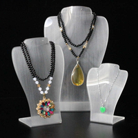 Acrylique Transparent De Luxe Collier Bijoux Présentoir Comptoir Pendentif Chaîne Piercing Boucles D'oreilles Décorer Exposition Buste