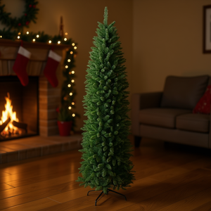 ต้นคริสต์มาสพีวีซีประดิษฐ์ ขนาด 7.5 ฟุต ต้นสนตกแต่งภายในอาคาร พร้อมอุปกรณ์เสริมที่วางปากกาอย่างสวยงาม - Product Image 2