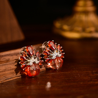 Anting-anting Zirkon Desain Cantik Trendy Bunga Perhiasan Pengantin Pernikahan Lapisan Emas untuk Ulang Tahun Hadiah Antialergi untuknya