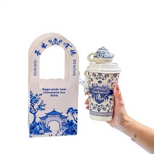 Teiera Portatile in Porcellana Blu e Bianca per Tè al Latte, con Coperchio, 30ml, Design Moderno e Minimalista per Negozi di Tè al Latte, Piccolo Drago - Product Image 2