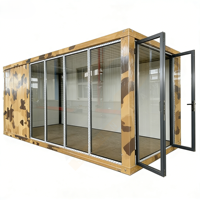 Bureau mobile préfabriqué pliable en forme carrée, prêt à l'emploi, en panneaux sandwich d'acier respirant, pour bâtiment de bureaux