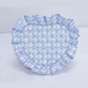 Custom Printed Women's Heart Ruffle Nylon Reusable Eco-Friendly Portable Travel Zipper Cosmetic Pouch Makeup <b>Storage</b> Bag - Product Image 5