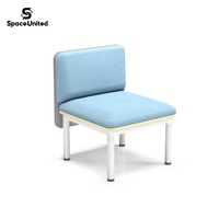 Sofá Lounge Moderno Clásico SpaceUnited con Respaldo Bajo y Pantalla Metálica, Sofá Minimalista para Sala de Estar u Oficina