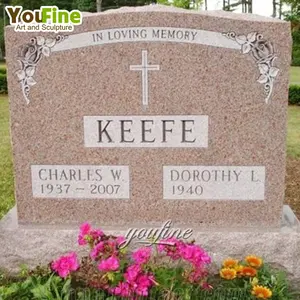 Wholesale price pink granite tombstone