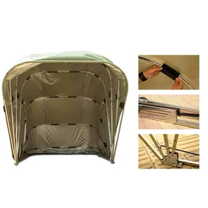 Abri de rangement portable en métal pour extérieur 3 x 6 pieds avec <span class=keywords><strong>porte</strong></span> à fermeture éclair enroulable pour vélo, moto, respectueux de l'environnement - Product Image 3