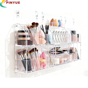 منظم أكريليك شفاف بالجملة مخصص حسب الطلب مقاس A3 وA4 وA5 رف عرض أكريليك ثلاثي الطبقات يثبت على الحائط للمعارض والفنون ومستحضرات التجميل - Product Image 2