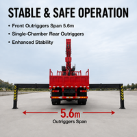 Grue montée sur camion Dongfeng D1L de 8 tonnes, grue à flèche à 5 sections pour travaux de construction, logistique et manutention de charges lourdes