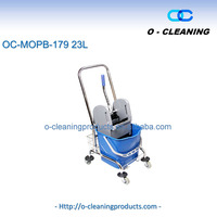 O-Cleaning Hotel Restaurant Krankenhaus Side Squeeze Wringer Kommerzieller Mopp eimer 23Liter Reinigungs caddy mit Rädern, Beschichtung rahmen