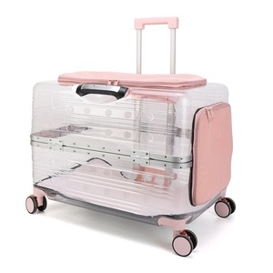 Valise de transport pour animaux de compagnie (<span class=keywords><strong>chien</strong></span> et chat) en PVC, couleur unie, grande capacité, portable, entièrement transparente, pour <span class=keywords><strong>avion</strong></span>, 7 kg - Product Image 1