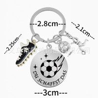 Llavero de Fútbol Metálico Redondo 3D Personalizado, Colgante de Titanio y Acero Inoxidable para Aficionados, Regalo de Recuerdo