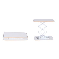 Table de Comptoir Rectangulaire Pliable pour Salon Professionnel, Stand d'Exposition Pop-up avec Lumière LED