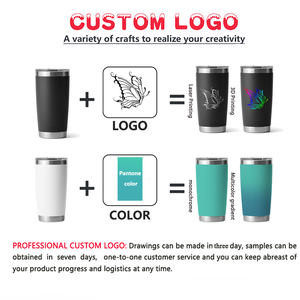 Gobelet avec paille 20oz 30oz Gobelet en acier inoxydable à double paroi Isolation sous vide Tasse de voyage Revêtement en poudre Tasse à café Vaisselle - Product Image 2