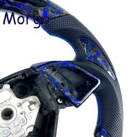 Volant personnalisé en fibre de carbone forgée bleue avec LED pour Chevrolet Camaro SS RS LT1 ZL1 1LE Corvette C7 ZR1 Z06 Z07 Coupé