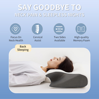 ¡Novedad de 2025! Almohada de espuma viscoelástica con contorno ergonómico de mariposa, almohada ortopédica para dormir de lado, almohada para el cuello Cervical