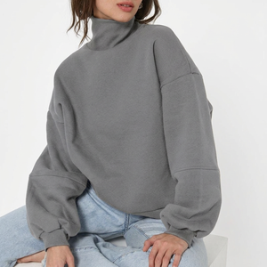 Material Comfortable Fit Warm <b>Pullover</b> <b>Sweater</b> For Women Casual Women Mock Neck Sweatshirt Soft Cotton Fabric High Quality - Product Image 3