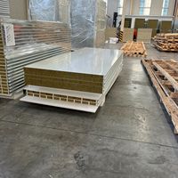 Panneau sandwich en laine de roche haute densité, ignifuge et insonorisant, en acier coloré, pour maisons préfabriquées