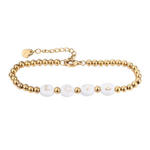 Horno de alta joyería, oro Real, concha que no se desvanece, pegamento de goteo de doble cara, letras en inglés, palabras, pulsera de acero inoxidable para regalo de mujer - Product Image 6