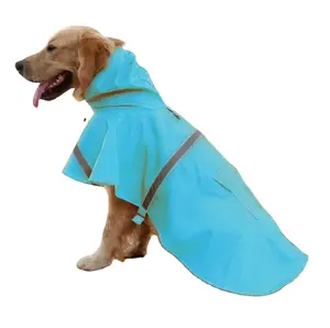 防水防风时尚宠物安全狗反光宠物雨连帽衫狗雨衣