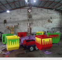 Manège Turbo Tubs, équipement de parc d'attractions, manèges de fête foraine, carrousel portable monté sur remorque, manège d'amusement à vendre