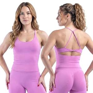 Top Deportivo Casual de Yoga con Espalda Cruzada, Sexy y de Alta Elasticidad para Mujer, Camiseta sin Mangas de Spandex/Nylon que Absorbe el Sudor - Product Image 1