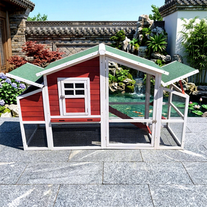 SDC038-01 บ้านไก่ไม้เนื้อแข็งขนาดใหญ่พิเศษ เป็นมิตรกับสิ่งแวดล้อม พร้อมหลังคาเลื่อนเปิด-ปิดแนวนอน ลายพิมพ์ - Product Image 1