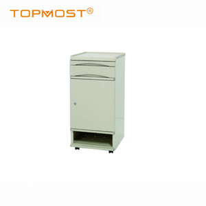 Topmost Hospital Bedside Cabinet Steel <b>Plastic</b> Light Gray Durable <b>Storage</b> With <b>Drawer</b> And Door For Ward Use - Product Image 1