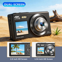 Appareil photo numérique 4K tout-en-un 75MP, double écran HD, Time-Lapse, mode Beauté et micro intégré pour l'enregistrement quotidien et la création de contenu