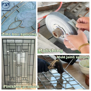 ألواح أبواب زجاجية مزخرفة ملونة ومتينة ومصنعة حسب الطلب من شوهوا، معتمدة من IGCC، بتصميم مائل وملمس مميز. - Product Image 3