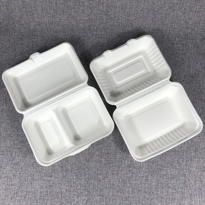 Z1 3 compartment disposable bagasse pulp food container biodegradable sugarcane sugar cane bento lunch box with lid