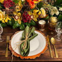 Vente en gros, lot de vaisselle de luxe sur mesure, de haute qualité, en verre à faible transparence, pour mariage, banquet, restaurant, hôtel, assiette de présentation
